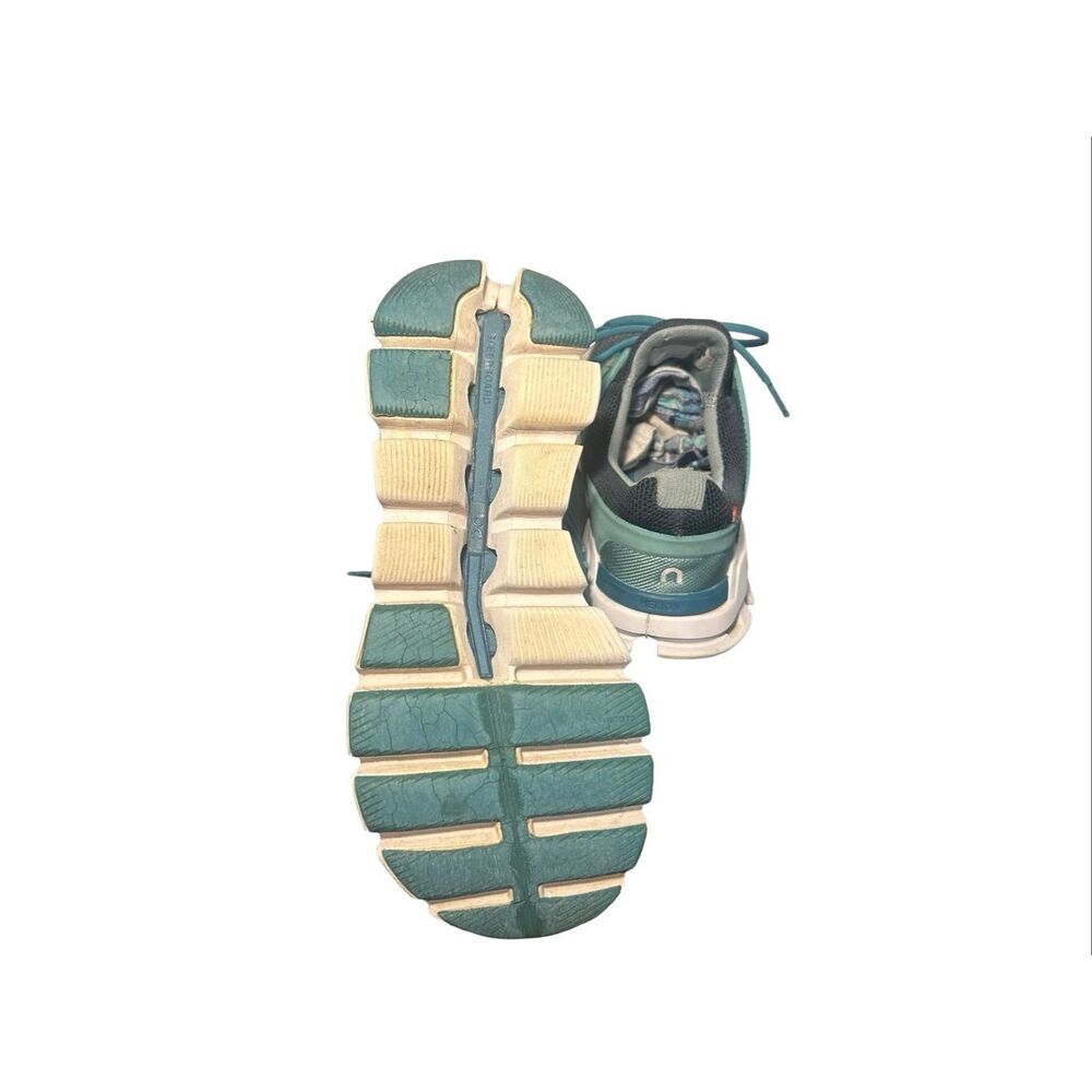On Running Women's Teal and White Cloud Athletic Shoes - Picture 9 of 11